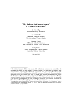 Why do firms hold so much cash? A tax-based explanation