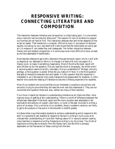 RESPONSIVE WRITING: CONNECTING LITERATURE AND COMPOSITION