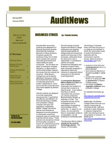 AuditNews  BUSINESS ETHICS