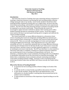 University Council on Teaching Report to the Provost on May 2011