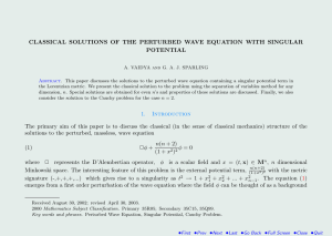 CLASSICAL SOLUTIONS OF THE PERTURBED WAVE EQUATION WITH SINGULAR POTENTIAL