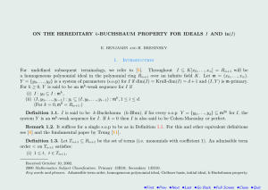 ON THE HEREDITARY k-BUCHSBAUM PROPERTY FOR IDEALS I AND in(I) For undefined subsequent