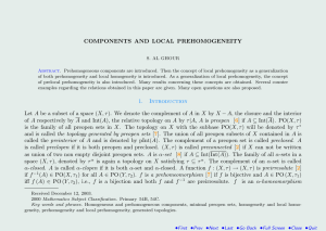 COMPONENTS AND LOCAL PREHOMOGENEITY