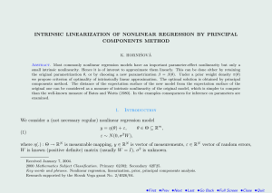 INTRINSIC LINEARIZATION OF NONLINEAR REGRESSION BY PRINCIPAL COMPONENTS METHOD