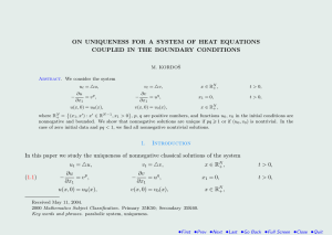 ON UNIQUENESS FOR A SYSTEM OF HEAT EQUATIONS