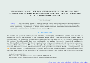 THE QUADRATIC CONTROL FOR LINEAR DISCRETE-TIME SYSTEMS WITH