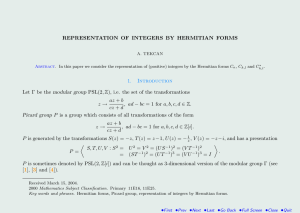 REPRESENTATION OF INTEGERS BY HERMITIAN FORMS