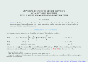 UNIVERSAL BOUNDS FOR GLOBAL SOLUTIONS OF A DIFFUSION EQUATION
