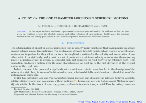 A STUDY ON THE ONE PARAMETER LORENTZIAN SPHERICAL MOTIONS
