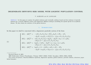 DEGENERATE DIFFUSIVE SEIR MODEL WITH LOGISTIC POPULATION CONTROL