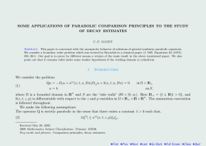 SOME APPLICATIONS OF PARABOLIC COMPARISON PRINCIPLES TO THE STUDY