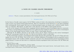 A NOTE ON CLOSED GRAPH THEOREMS 1. Introduction