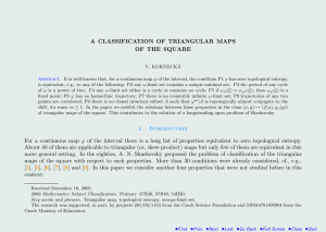 A CLASSIFICATION OF TRIANGULAR MAPS OF THE SQUARE