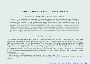 ANALYSIS TOOLS FOR FINITE VOLUME SCHEMES