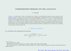 p OVERDETERMINED PROBLEMS AND THE -LAPLACIAN