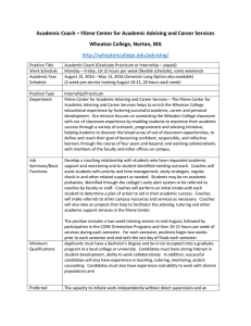 Academic Coach – Filene Center for Academic Advising and Career... Wheaton College, Norton, MA