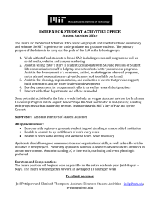INTERN FOR STUDENT ACTIVITIES OFFICE