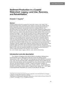 Sediment Production in a Coastal Watershed: Legacy, Land Use, Recovery, and Rehabilitation