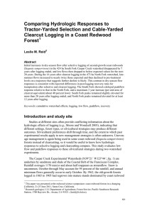 Comparing Hydrologic Responses to Tractor-Yarded Selection and Cable-Yarded