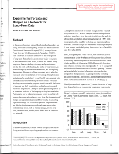 - Experimental  Forests and Ranges as a Network for Long-Term  Data