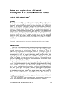 Rates and Implications of Rainfall Interception in a Coastal Redwood Forest
