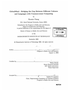 Bridging  the  Gap  Between  Different ... GlobalMind and  Languages  with  Common-sense  Computing -