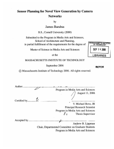 Sensor  Planning for Novel  View  Generation by ... Networks James  Barabas