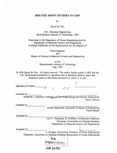 BOLTED  JOINT  STUDIES  IN  GRP