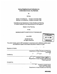 Using Neighborhood  Indicators to Understand  Inner city Markets