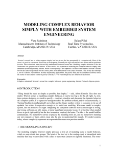 MODELING COMPLEX BEHAVIOR SIMPLY WITH EMBEDDED SYSTEM ENGINEERING