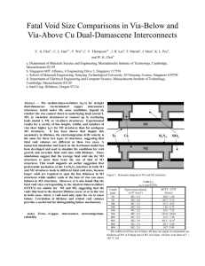 Fatal Void Size Comparisons in Via-Below and Via-Above Cu Dual-Damascene Interconnects