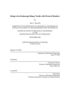 Design of an Endoscopic Biopsy Needle with Flexural Members