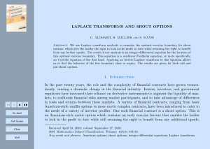 LAPLACE TRANSFORMS AND SHOUT OPTIONS