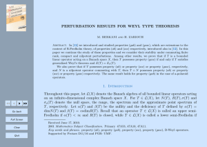 PERTURBATION RESULTS FOR WEYL TYPE THEOREMS