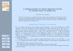 A GENERALIZATION OF ORLICZ SEQUENCE SPACES BY CES `