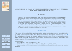 ANALYSIS OF A CLASS OF THERMAL FRICTIONAL CONTACT PROBLEM