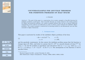 COUNTER-EXAMPLE FOR LIOUVILLE THEOREMS FOR INDEFINITE PROBLEMS ON HALF SPACES