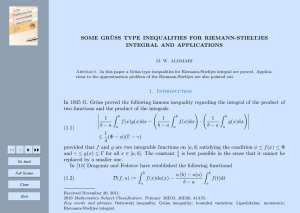 SOME GR ¨ USS TYPE INEQUALITIES FOR RIEMANN-STIELTJES INTEGRAL AND APPLICATIONS