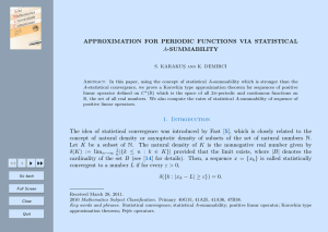 APPROXIMATION FOR PERIODIC FUNCTIONS VIA STATISTICAL A-SUMMABILITY