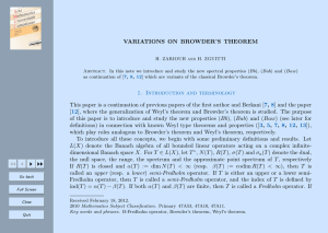 VARIATIONS ON BROWDER’S THEOREM