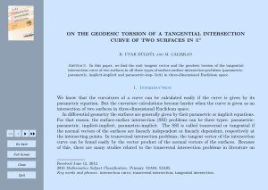 ON THE GEODESIC TORSION OF A TANGENTIAL INTERSECTION