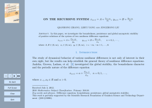 ON THE RECURSIVE SYSTEM x = A + , y = B +