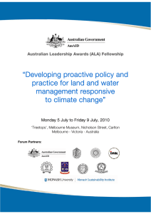 “Developing proactive policy and practice for land and water management responsive
