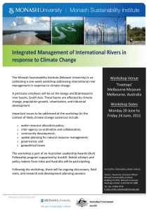 Integrated Management of International Rivers in response to Climate Change  Workshop Venue