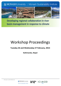 Workshop Proceedings Developing regional collaboration in river