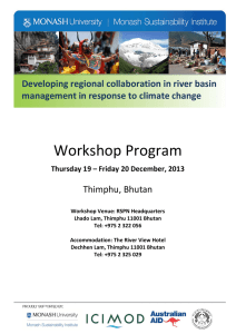  Workshop Program  Developing regional collaboration in river basin  management in response to climate change