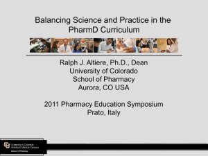 Balancing Science and Practice in the PharmD Curriculum