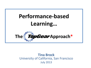 Performance-based Learning…  The          ...