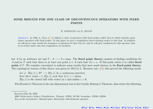 SOME RESULTS FOR ONE CLASS OF DISCONTINUOUS OPERATORS WITH FIXED POINTS