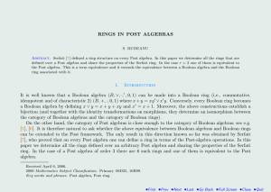 RINGS IN POST ALGEBRAS